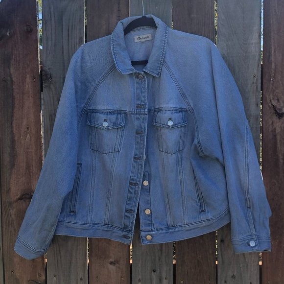 Madewell jean jacket blue denim plus size 3X
